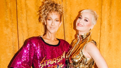 Veja a reação de Katy Perry ao receber Céline Dion nos bastidores de seu show