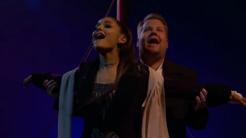 Ariana Grande e James Corden reencenam "Titanic" em cinco minutos